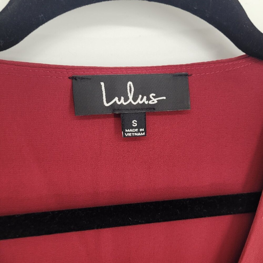 Lulus womens small Dear friend satin Drape front shift minidress wine maroon - Picture 5 of 10